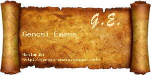 Gencsi Emese névjegykártya