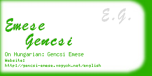 emese gencsi business card